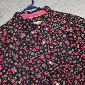 Dravus Shirt Mens XL Black Rose Floral Summer Vacation Travel Lounge Indie Skate